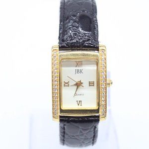 JBK Jacqueline Kennedy Watch Womens Gold Tone Stainless Steel Rhinestones Rare